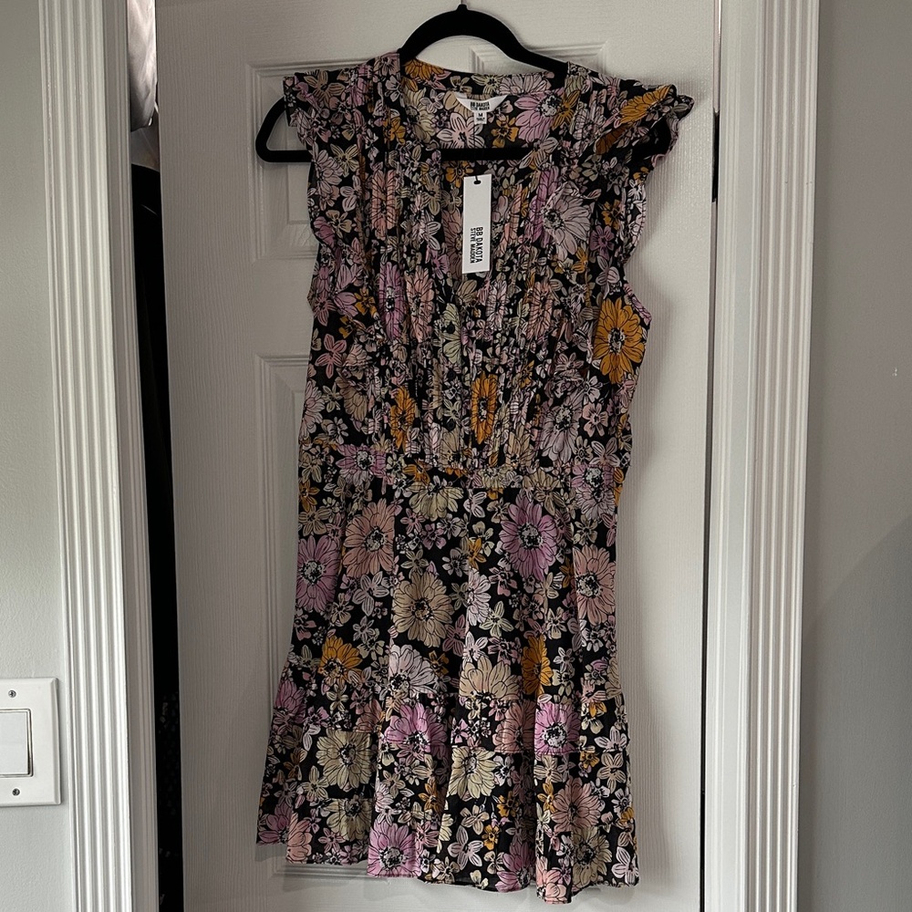 BB Dakota Black and Pink Floral Dress